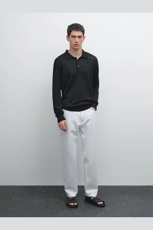 Massimo Dutti Calças Tapered Fit Com Algodão