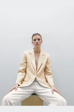 Massimo Dutti Blazer Em Mistura De Linho