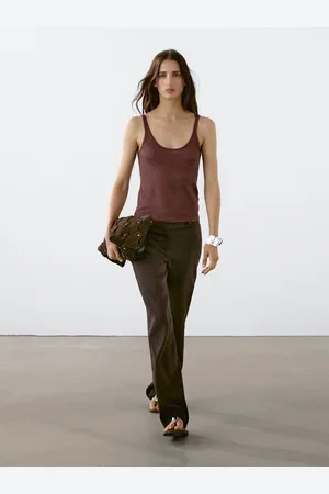 Massimo Dutti Top De Alças 100% Linho