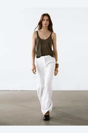Massimo Dutti Top De Alças 100% Linho