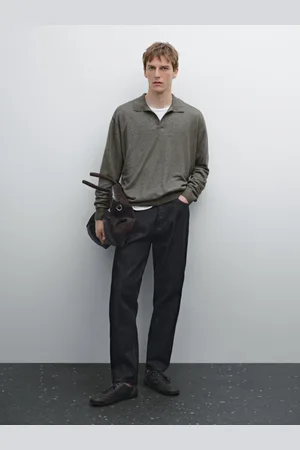 Massimo Dutti Camisola Tipo Polo De Malha 100% Linho