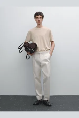 Massimo Dutti Calças Stretch Em Mistura De Algodão