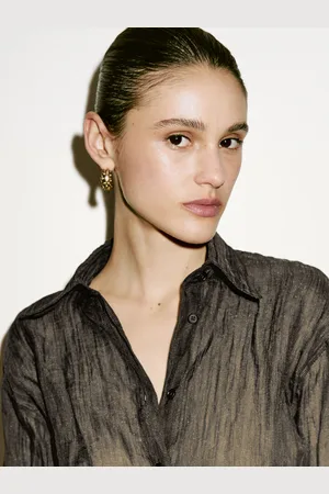Massimo Dutti Camisa Comprida Com Efeito Enrugado