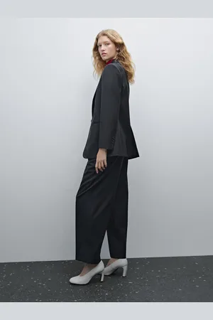Massimo Dutti Calças Straight De Fazenda Fria