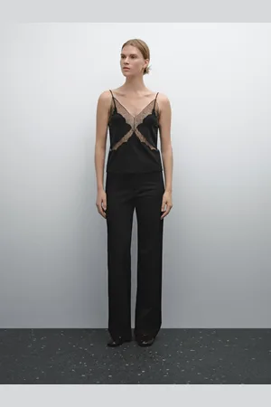 Massimo Dutti Calças Straight De Tecido Técnico