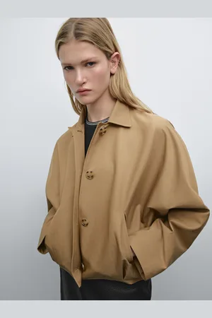 Massimo Dutti Casaco Capa Oversize Em Mistura De Algodão