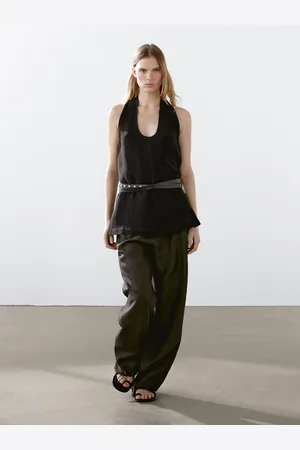 Massimo Dutti Top Halter Com Costas Descobertas