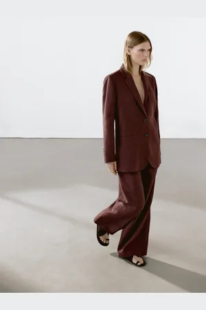 Massimo Dutti Blazer Com Dois Botões 100% Linho