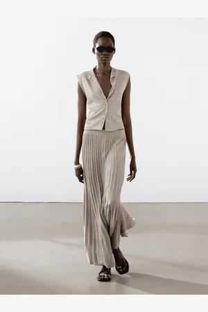 Massimo Dutti Colete De Malha Em Mistura De Linho Mélange
