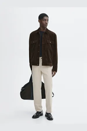 Massimo Dutti Jeans Tapered Fit Em Mistura De Algodão