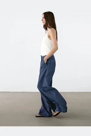 Massimo Dutti Jeans Super Wide Leg De Cintura Subida