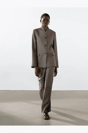 Massimo Dutti Blazer De Gola Alta 100% Linho