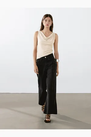 Massimo Dutti Top Sem Mangas Com Decote Drapeado