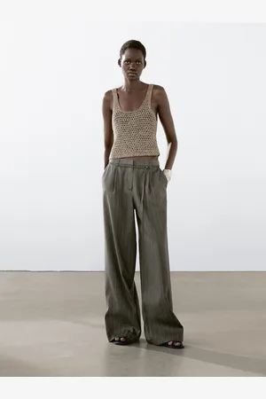 Massimo Dutti Calças Multirriscas Pormenor Cinto