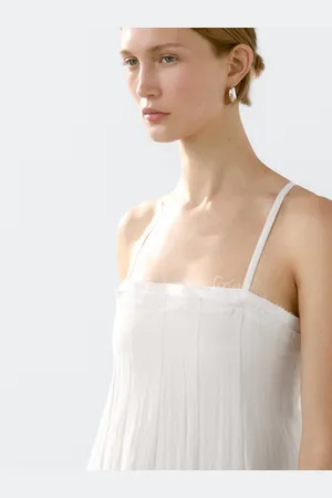 Massimo Dutti Vestido Midi De Tecido Duplo Com Textura