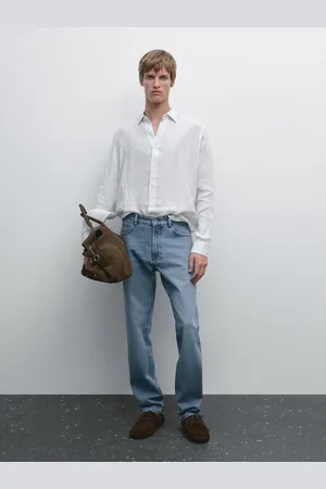 Massimo Dutti Jeans Slim Fit Em Mistura De Algodão