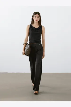 Massimo Dutti Top Sem Mangas Com Decote Drapeado
