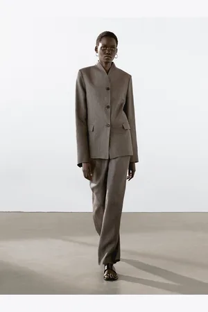Massimo Dutti Blazer De Gola Alta 100% Linho