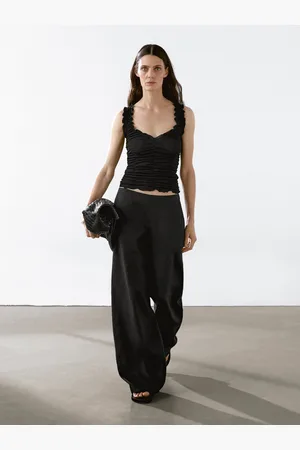 Massimo Dutti Top Com Efeito Enrugado Em Algodão