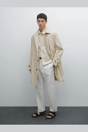 Massimo Dutti Calças Relaxed Fit Em Mistura De Algodão