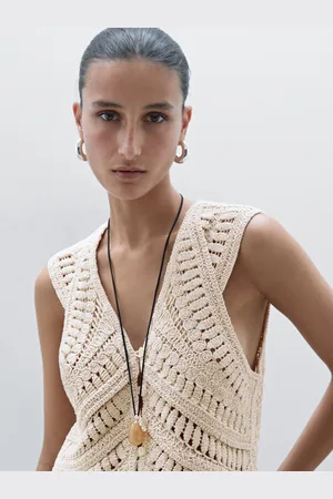 Massimo Dutti Colete De Malha Crochet Fantasia