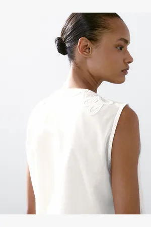 Massimo Dutti Colete Bordado 100% Algodão