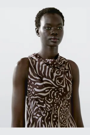 Massimo Dutti Vestido Midi Fluido Com Estampado