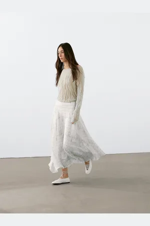 Massimo Dutti Saia Midi Fluida Aos Quadrados