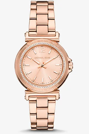 Michael Kors MKRelógio dourado-rosa com incrustações Maren mini -