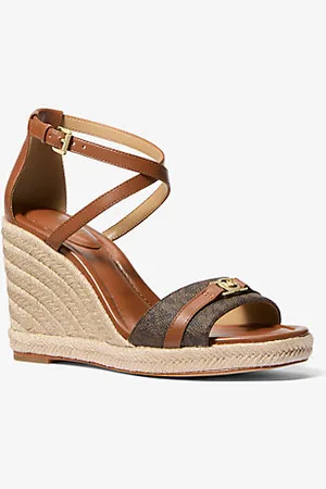 Michael Kors MKSandália com cunha em pele com logótipo exclusivo Mandy -