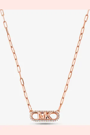 Michael Kors MKColar em corrente de elos com logótipo Empire em prata de lei banhado a metal precioso -