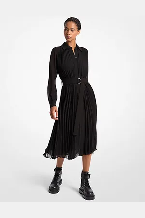 Michael Kors MKVestido camiseiro plissado em georgette -