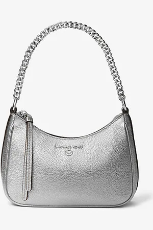 Michael Kors MKPochette em pele metalizada Jet Set Charm pequena -
