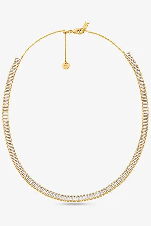 Michael Kors MKColar de ténis em latão banhado a metal precioso com incrustações -