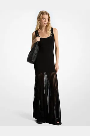 Michael Kors MKVestido maxi em mistura de viscose elástica transparente -
