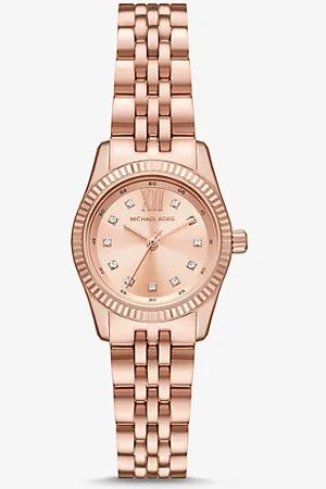 Michael Kors MKRelógio dourado-rosa com incrustações Lexington pequeno -