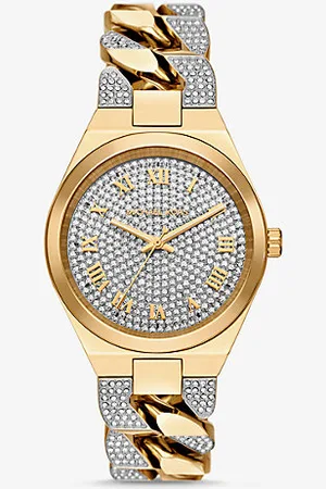 Michael Kors MKRelógio Lennox com elos achatados em com incrustrações -