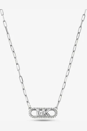 Michael Kors MKColar em corrente de elos com logótipo Empire em prata de lei banhado a metal precioso -