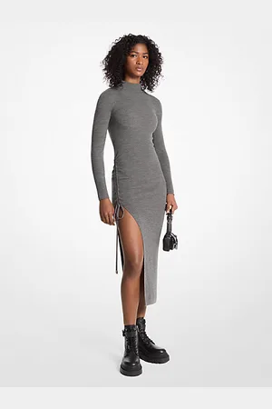 Michael Kors MKVestido franzido em lã elástica -