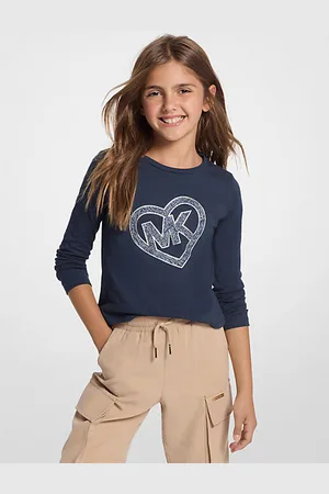 Michael Kors MKT-shirt de manga comprida com coração com logótipo e tachas -