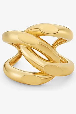 Michael Kors MKPulseira de corrente com elos achatados em latão banhada a metal precioso de tamanho grande -