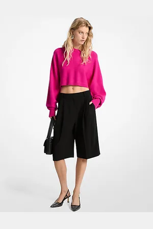 Michael Kors MKCalções bermuda em crepe plissados -
