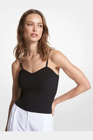 Michael Kors MKCamisola de alças curta de viscose canelada elástica -