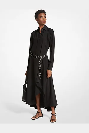Michael Kors MKVestido camiseiro em crepe de China de seda orgânica -