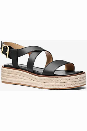 Michael Kors MKSandália alpercata com plataforma em pele Lynn -