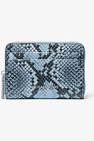 Michael Kors MKCarteira em pele com motivo de cobra em relevo Jet Set pequena -