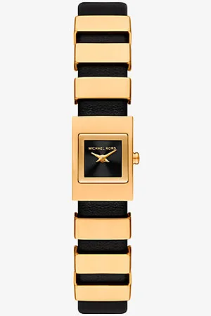 Michael Kors MKRelógio dourado e em pele Darrington mini -