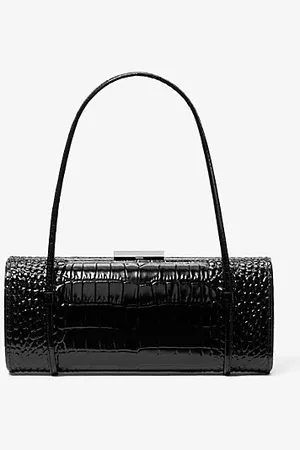 Michael Kors MKBolsa barrel em pele envernizada com motivo de crocodilo Natalie -
