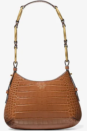 Michael Kors MKMala de ombro hobo em pele envernizada com motivo de crocodilo em relevo Bardot mini -