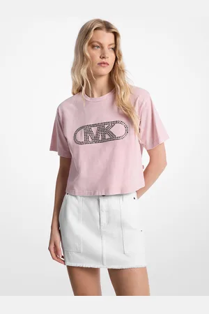 Michael Kors MKCamisa curta em algodão tingido com tachas -
